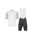 HOLOKOLO Krótka koszulka kolarska i spodenki - PERFORMANCE - beżowy/czarny