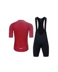 HOLOKOLO Krótka koszulka kolarska i spodenki - EYELET - bordowy