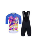 HOLOKOLO Krótka koszulka kolarska i spodenki - VOYAGE - kolorowy/niebieski