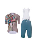 RIVANELLE Krótka koszulka kolarska i spodenki - MADAM FLOWER - kolorowy/zielony