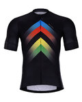 HOLOKOLO Koszulka kolarska z krótkim rękawem - HYPER - czarny/tęczowy