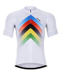 HOLOKOLO Koszulka kolarska z krótkim rękawem - HYPER - biały/tęczowy