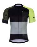 HOLOKOLO Koszulka kolarska z krótkim rękawem - ENGRAVE - czarny/szary/zielony
