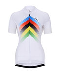 HOLOKOLO Krótka koszulka kolarska i spodenki - HYPER LADY - biały/kolorowy