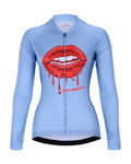 HOLOKOLO Letnia koszulka kolarska z długim rękawem - CASSIS LADY SMR - jasnoniebieski