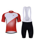 HOLOKOLO Krótka koszulka kolarska i spodenki - DUSK - czerwony/czarny/biały