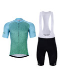 HOLOKOLO Krótka koszulka kolarska i spodenki - DAYBREAK - jasnoniebieski/czarny/zielony