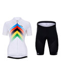 HOLOKOLO Krótka koszulka kolarska i spodenki - HYPER LADY - biały/kolorowy