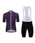 HOLOKOLO Krótka koszulka kolarska i spodenki - SPARKLE - fioletowy/czarny