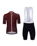 HOLOKOLO Krótka koszulka kolarska i spodenki - SPARKLE - bordowy/czarny