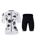 HOLOKOLO Krótka koszulka kolarska i spodenki - CALM ELITE LADY - biały/czarny/szary