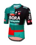 LE COL Koszulka kolarska z krótkim rękawem - BORA HANSGROHE 2023 SPORT REPLICA - czerwony/czarny/zielony