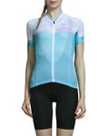 MONTON Koszulka kolarska z krótkim rękawem - YULO LADY - biały/jasnoniebieski