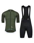 MONTON Krótka koszulka kolarska i spodenki - TRAVELER MAX - czarny/zielony
