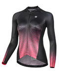 MONTON Letnia koszulka kolarska z długim rękawem - SPIRIT LADY SUMMER - czarny/czerwony