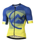 MONTON Koszulka kolarska z krótkim rękawem - MIRAGGIO - niebieski/żółty