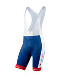 NALINI Krótkie spodnie kolarskie z szelkami - DIRECT ENERGIE 2020 - niebieski/biały