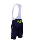 BONAVELO Krótkie spodnie kolarskie z szelkami - MOVISTAR 2017  - niebieski