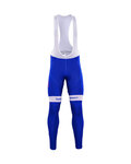 Długie spodnie kolarskie z szelkami - QUICKSTEP 2017 SMR - niebieski/biały