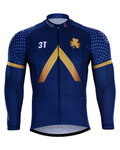 Zimowa koszulka kolarska z długim rękawem - AQUA BLUE 2018 WNT - niebieski/złoty