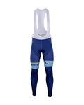 Długie spodnie kolarskie z szelkami - ASTANA 2018 WINTER - niebieski