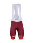 BONAVELO Krótkie spodnie kolarskie z szelkami - KATUSHA 2018 - bordowy/czerwony