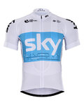 Koszulka kolarska z krótkim rękawem - SKY 2018 KIDS - jasnoniebieski/biały
