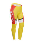 Długie spodnie kolarskie bez szelek - CYCLINGBOX 2014 SMR - czerwony/żółty