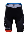 Krótkie spodnie kolarskie bez szelek - BMC 2018 - czerwony/czarny/niebieski