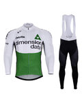 BONAVELO Zimowa kolarska koszulka i spodnie - D. DATA 2018 WINTER - biały/zielony/czarny