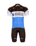 BONAVELO Krótka koszulka kolarska i spodenki - AG2R 2018 - brązowy/biały/niebieski