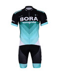 BONAVELO Krótka koszulka kolarska i spodenki - BORA 2018 - zielony/czarny