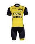 BONAVELO Krótka koszulka kolarska i spodenki - LOTTO BLACK 2018 - czarny/żółty