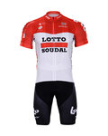 BONAVELO Krótka koszulka kolarska i spodenki - LOTTO 2018 - biały/czarny/czerwony