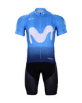 BONAVELO Krótka koszulka kolarska i spodenki - MOVISTAR 2018 - czarny/niebieski