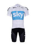 BONAVELO Krótka koszulka kolarska i spodenki - SKY 2018 - biały/niebieski/czarny