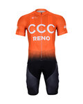BONAVELO Krótka koszulka kolarska i spodenki - CCC 2019 KIDS - czarny/pomarańczowy