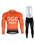 BONAVELO Koszulka kolarska z długim rękawem i spodnie - CCC 2019 SUMMER - czarny/pomarańczowy