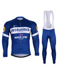 BONAVELO Koszulka kolarska z długim rękawem i spodnie - QUICKSTEP 2019 SMR - niebieski