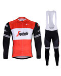 BONAVELO Koszulka kolarska z długim rękawem i spodnie - TREK 2019 SUMMER - czerwony/czarny
