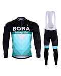 BONAVELO Zimowa kolarska koszulka i spodnie - BORA 2019 WINTER - czarny/zielony