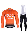 BONAVELO Zimowa kolarska koszulka i spodnie - CCC 2019 WINTER - pomarańczowy/czarny
