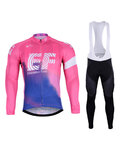 BONAVELO Zimowa kolarska koszulka i spodnie - EDUCATION F. '19 WNT - różowy/niebieski/czarny