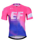 BONAVELO Koszulka kolarska z krótkim rękawem - EDUCATION FIRST 2019 - niebieski/różowy