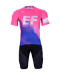 BONAVELO Krótka koszulka kolarska i spodenki - EDUCATION FIRST 2019 - czarny/różowy/niebieski