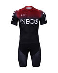 BONAVELO Krótka koszulka kolarska i spodenki - INEOS 2019 - czarny/bordowy