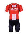 BONAVELO Krótka koszulka kolarska i spodenki - SUNWEB 2019 - czarny/czerwony