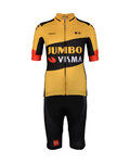 BONAVELO Krótka koszulka kolarska i spodenki - JUMBO-VISMA '20 KIDS - żółty/czarny