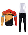 BONAVELO Koszulka kolarska z długim rękawem i spodnie - BAHRAIN MCL. '20 SMR - żółty/czarny/czerwony