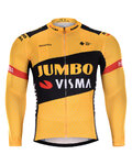 BONAVELO Zimowa koszulka kolarska z długim rękawem - JUMBO-VISMA 2020 WNT - żółty